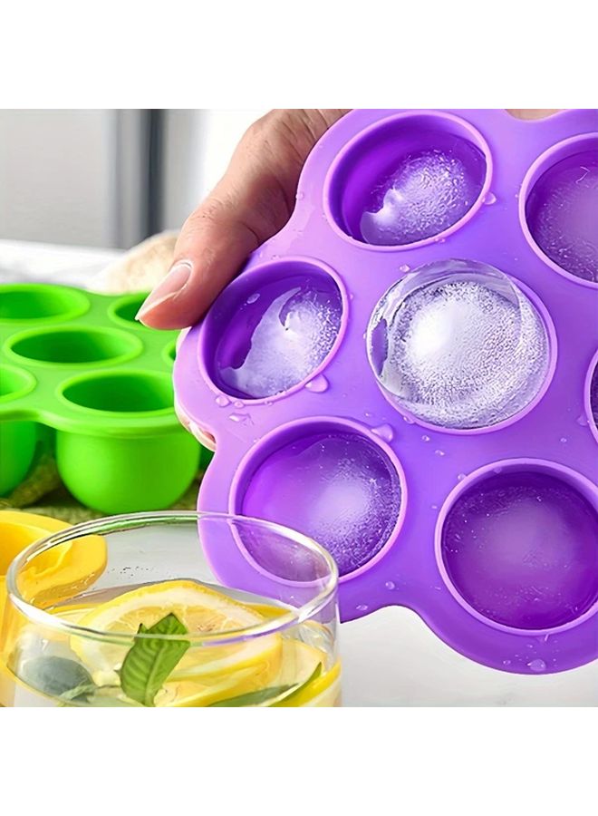 Green Large Silicone Ice Cube Tray Easy Release No Leakage For Whiskey Cocktails Juice - Image 1