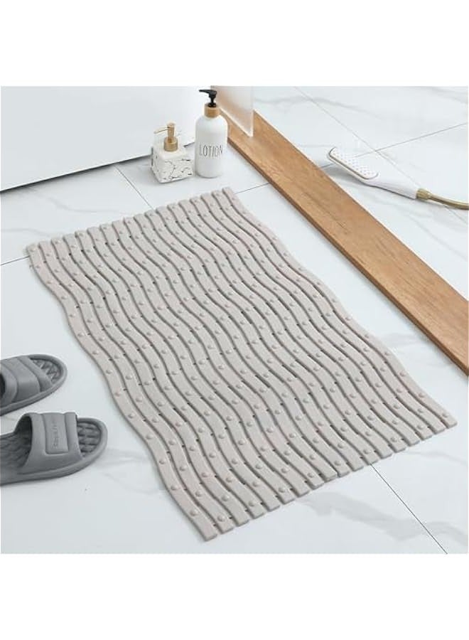 TRASSLE Shower Mat Non Slip Bathtub Mat with Suction Cups and Drain Holes 27.5 x15.7 Inch Bath Mat for Tub & Shower,Machine Washable Tub Shower Mats for Bathroom  - Image 1