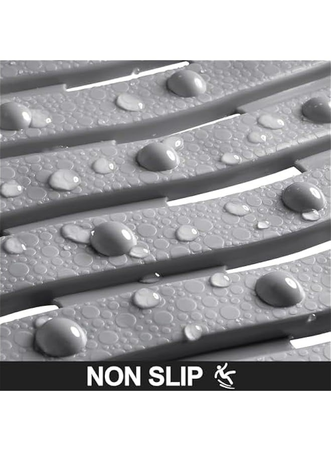 TRASSLE Shower Mat Non Slip Bathtub Mat with Suction Cups and Drain Holes 27.5 x15.7 Inch Bath Mat for Tub & Shower,Machine Washable Tub Shower Mats for Bathroom  - Image 3