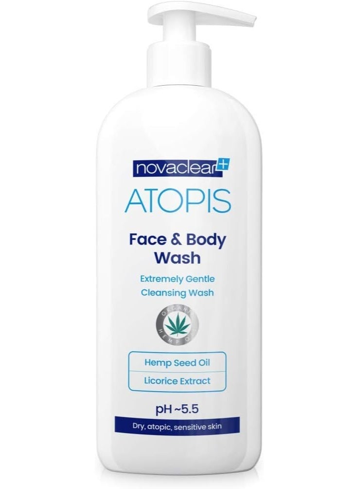 Novaclear Atopis Face & Body Wash – Gentle Cleanser for Very Dry & Atopic-Prone Skin 500 ML - Image 1