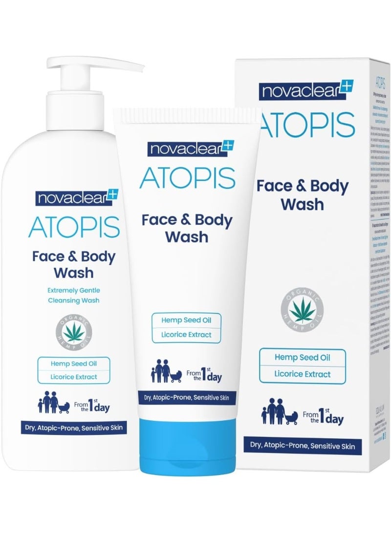 Novaclear Atopis Face & Body Wash – Gentle Cleanser for Very Dry & Atopic-Prone Skin 500 ML - Image 2