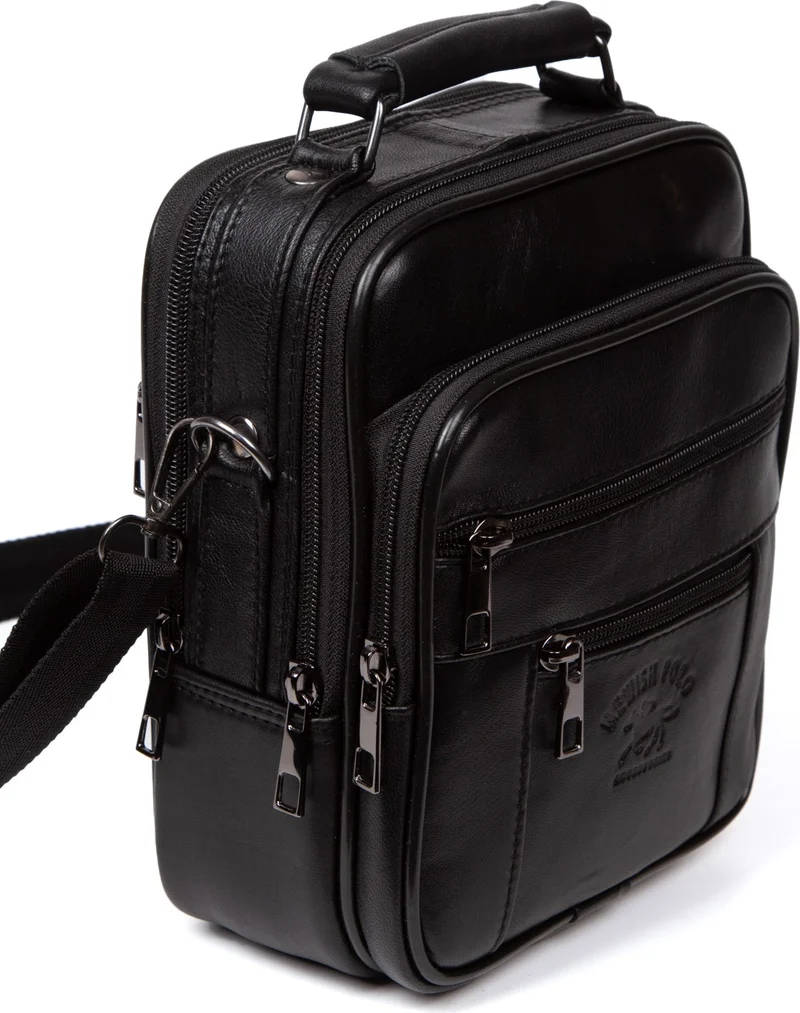 Adelina Bags Leather Black Steel Case Hand and Shoulder Bag Medium Size
