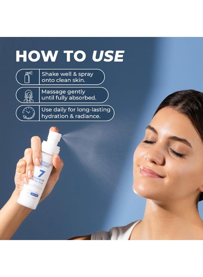 كيميائي واعي تونر الوجه الحليبي من كونشيس كيميست، غني بالنياسيناميد و7 أنواع من السيراميد | 100 مل | تونر مرطب للبشرة الدهنية والجافة والمختلطة | يُصغر المسام، ويُرمم حاجز البشرة، ويُفتحها ويُنعمها | مناسب للنساء والرجال - Image 4