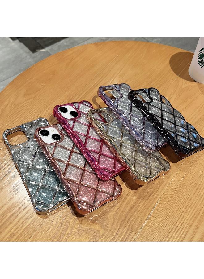 S-TOP Case For iPhone 13 Pro 3D Diamond Lattice Laser Engraving Glitter Paper Phone Case - Image 2