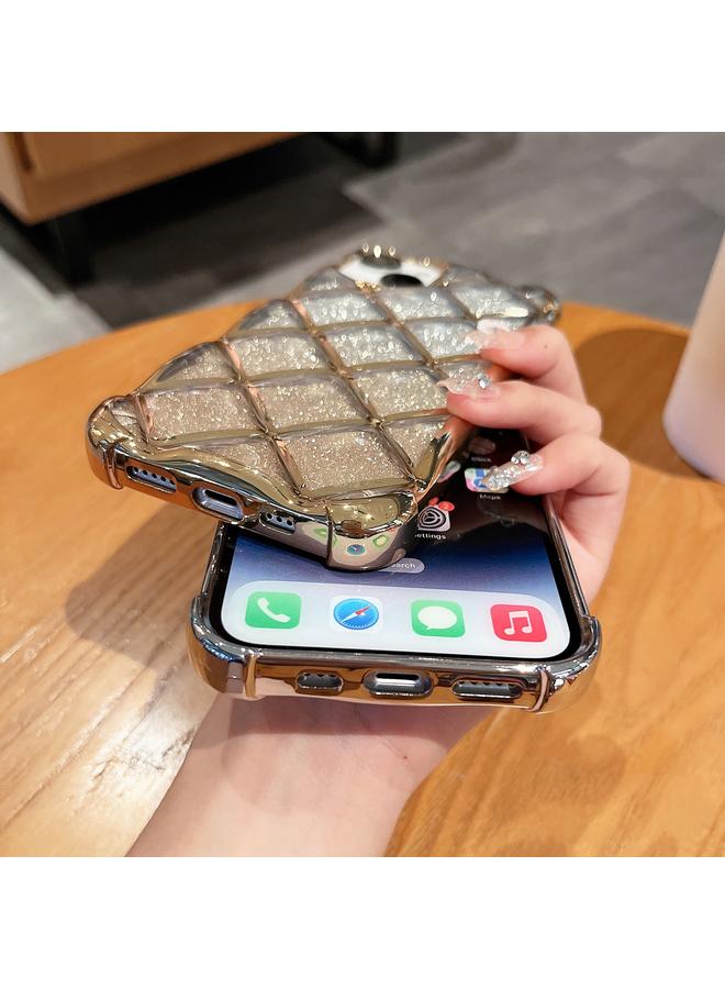 S-TOP Case For iPhone 13 Pro 3D Diamond Lattice Laser Engraving Glitter Paper Phone Case - Image 4