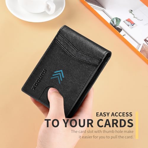 RUNBOX Wallet for Men and Women Slim Rfid Leather 2 ID Window With Gift Box - Image 5