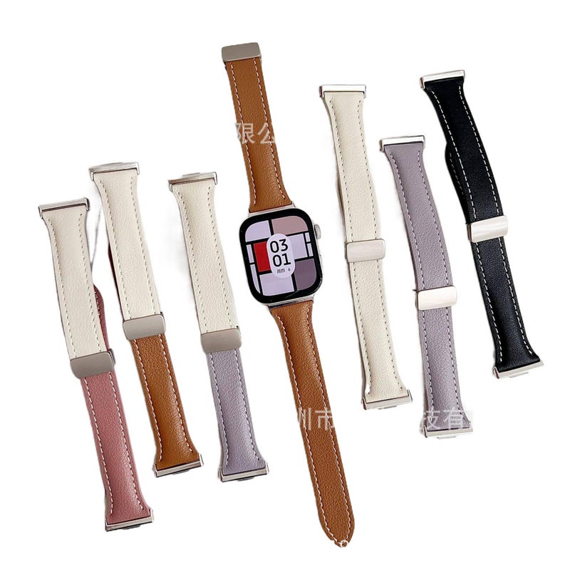 Leather Compatible with Huawei Watch Smartwatch Band for daily smartwatch wear and replacement strap White Travel Use Outdoor Use Portable Use - Image 2