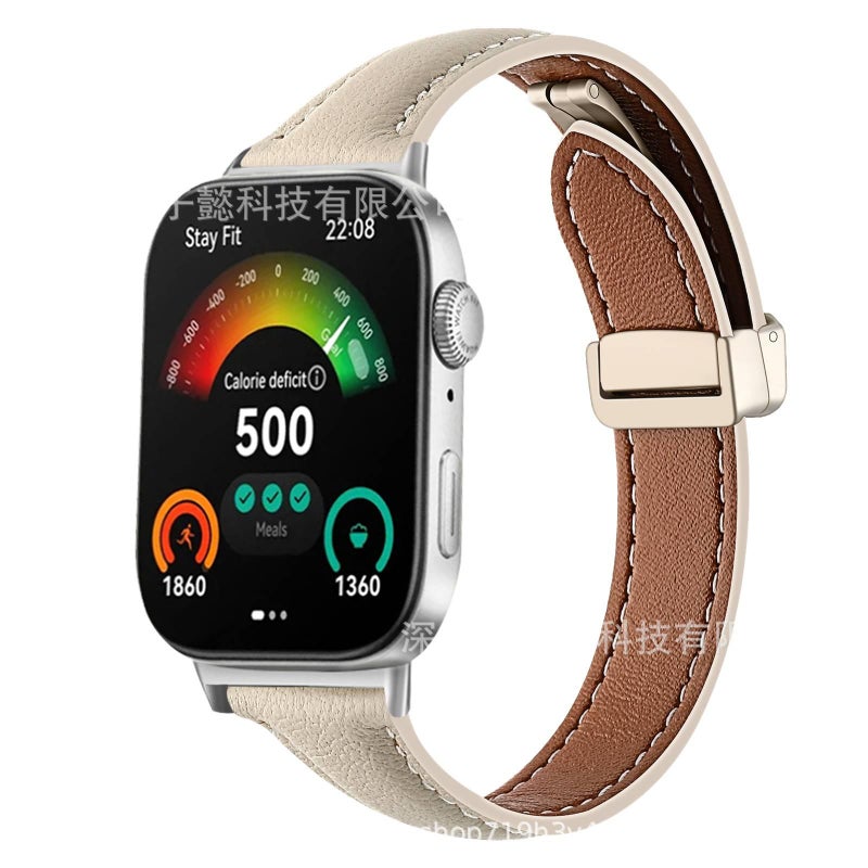 Leather Compatible with Huawei Watch Smartwatch Band for daily smartwatch wear and replacement strap White Travel Use Outdoor Use Portable Use - Image 1