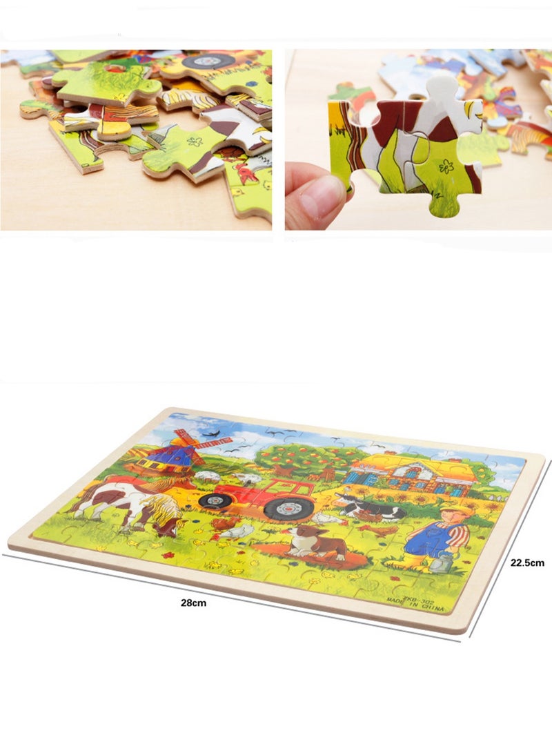 Children's Educational Wooden Zoo Series Jigsaw Puzzles Suitable Gift Bag Pack - Image 4