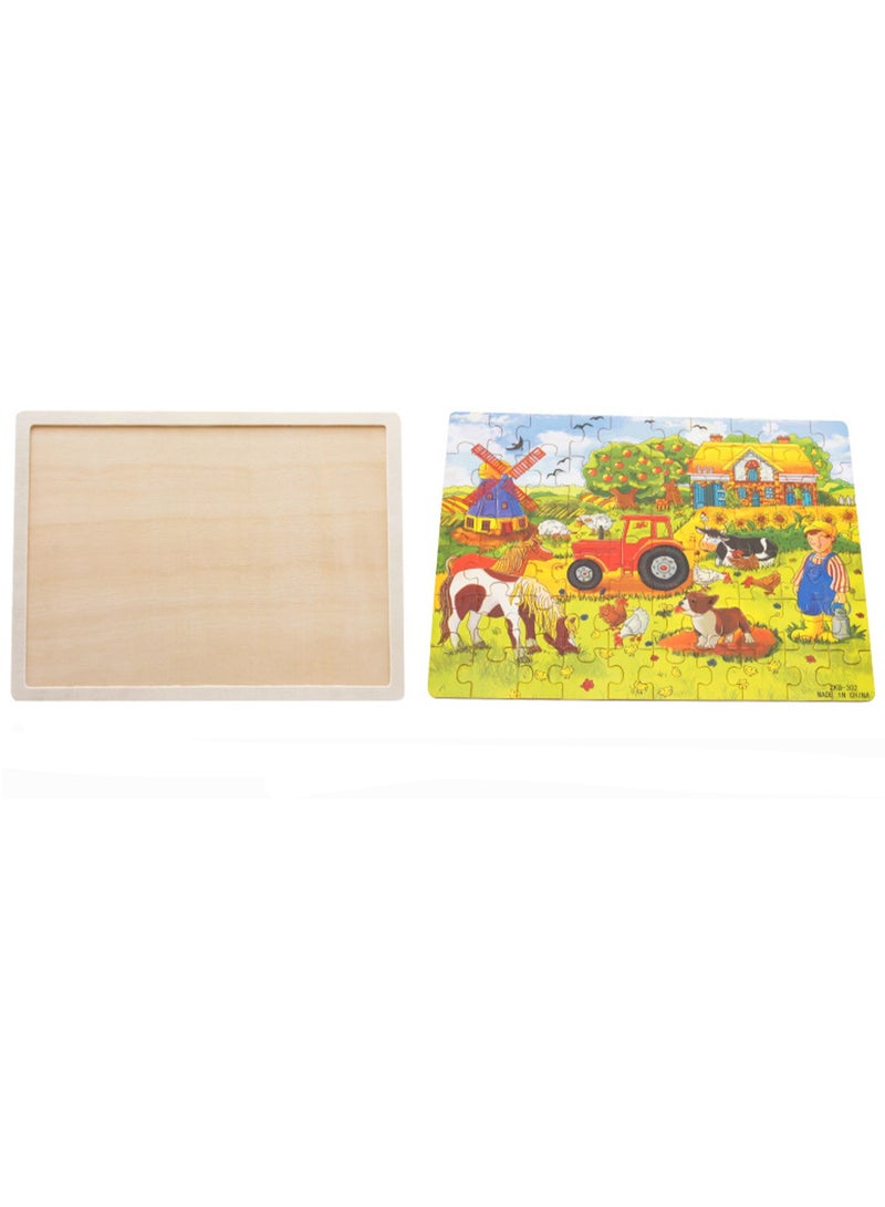 Children's Educational Wooden Zoo Series Jigsaw Puzzles Suitable Gift Bag Pack - Image 2