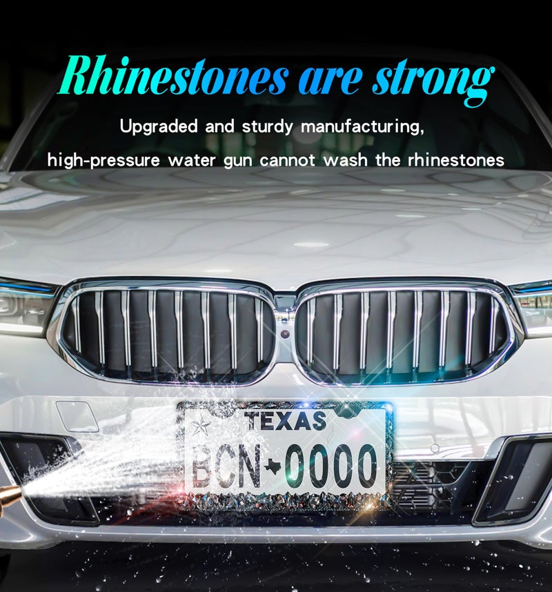Murimt 2 Pack Bling License Plate Frame for Women Murimt Gem Diamond Rhinestone License Plate Frames Handcrafted Stainless Steel Bedazzled License Plate Cover | Holder High-End Gift Boxï¼ˆBlackï¼‰â€¦ - Image 5