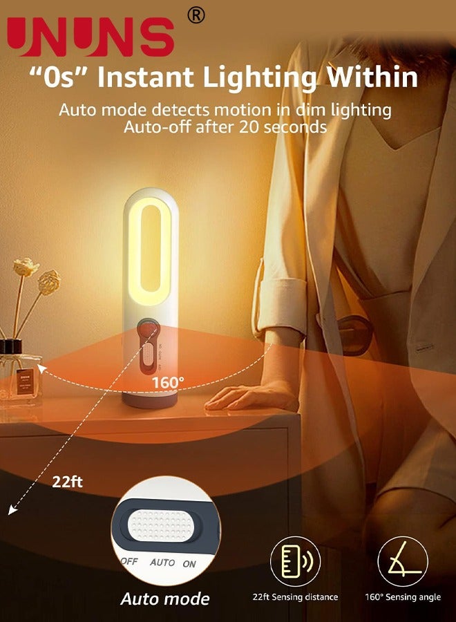 UNUNS Motion Sensor Night Light,2-in-1 Portable LED Night Light Flashlight With Dusk to Dawn Sensor For Bedroom,Bathroom,Baby Nursery,Toilet,Reading,Camping,Warm White - Image 4
