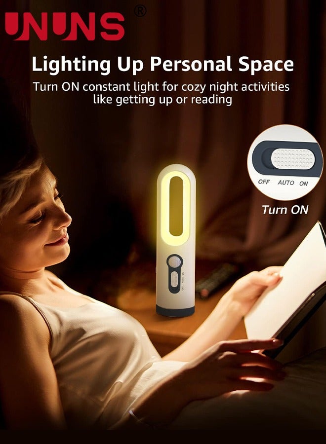 UNUNS Motion Sensor Night Light,2-in-1 Portable LED Night Light Flashlight With Dusk to Dawn Sensor For Bedroom,Bathroom,Baby Nursery,Toilet,Reading,Camping,Warm White - Image 5