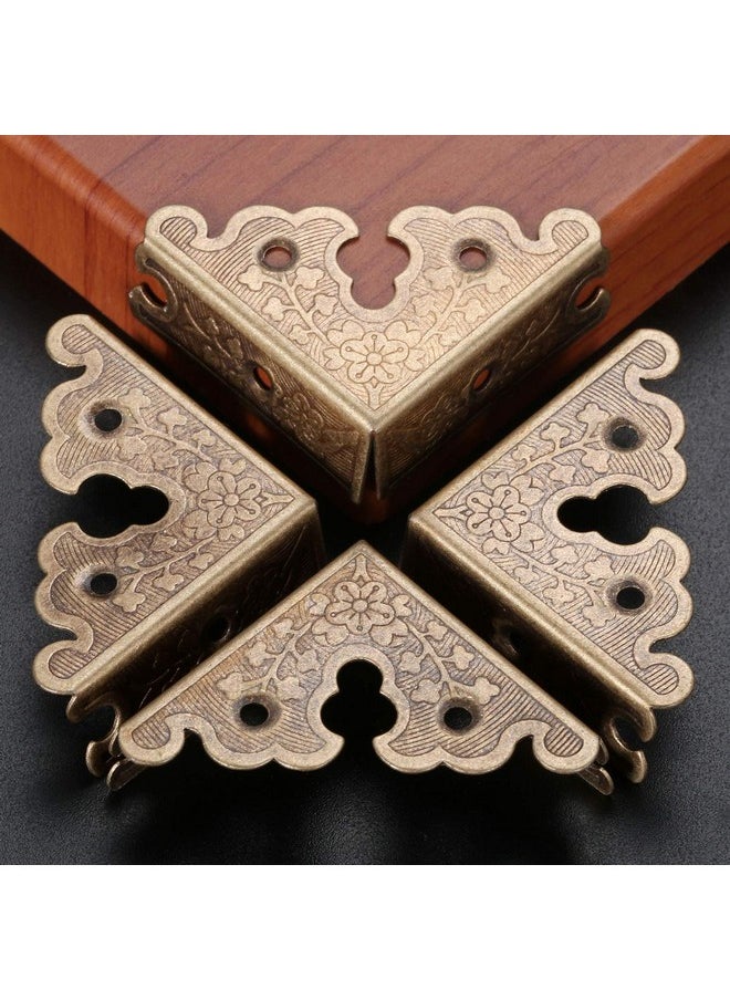 Dophee - 8Pcs Decorative Corner Protectors, Retro Style Edge Safety Guards Covers For Picture Frame Album Jewelry Box Gift Box Wooden Case Chest Tables Cabinet Furniture, 1.34"X1.34"-Antique Bronze - Image 1
