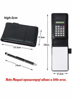 Excefore Journal Notebook with Calculator, PU Leather Working Small Notebook Notepad with Pen Pad Holder Set Multi Function A7 Soft Cover Notebook  - Image 2