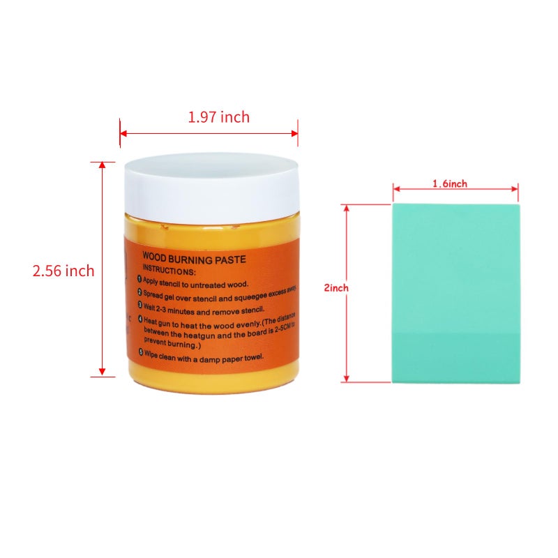 DGAGA Wood Burning Paste Wood Burning Gel for Heat Gun Heat Activated Paste for Craft Chalk Paste for Wood Burning Etching Marker Stencil Wood Working Tools and Accessories on Wood,Canvas,Denim 4 OZ - Image 4