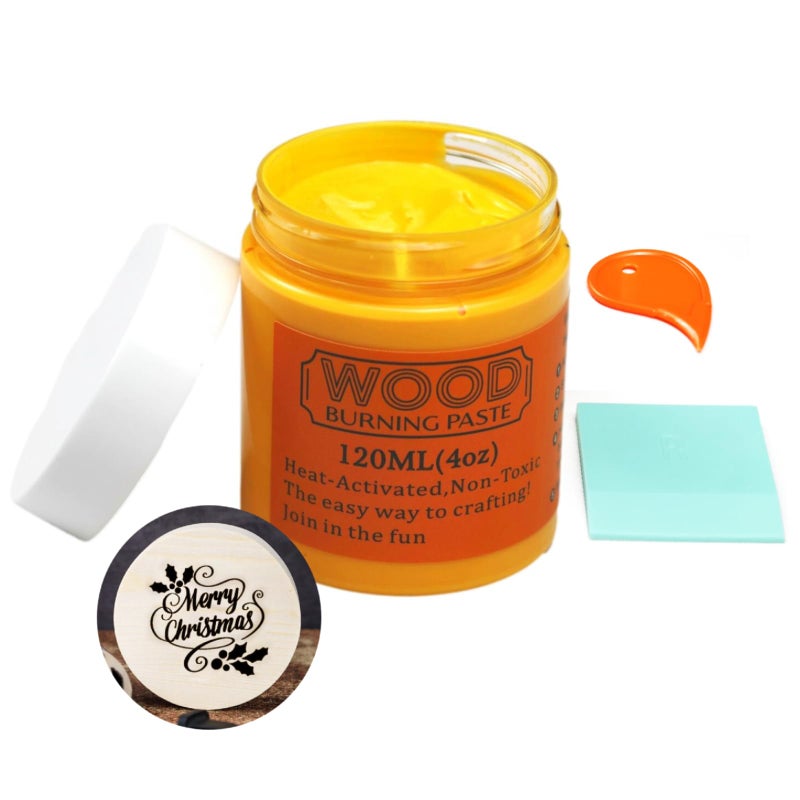 DGAGA Wood Burning Paste Wood Burning Gel for Heat Gun Heat Activated Paste for Craft Chalk Paste for Wood Burning Etching Marker Stencil Wood Working Tools and Accessories on Wood,Canvas,Denim 4 OZ - Image 1