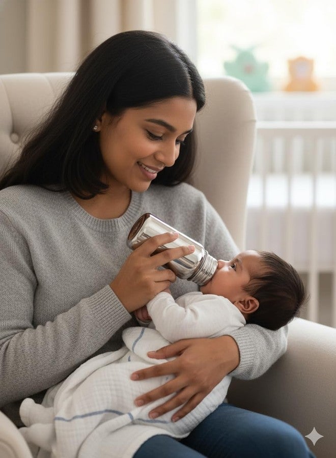 Human Hydro 250 ml Stainless Steel Baby Feeding Bottle | BPA-Free, Leak-Proof & Durable | Rust-Free Milk Bottle for Infants & Toddlers - Image 5