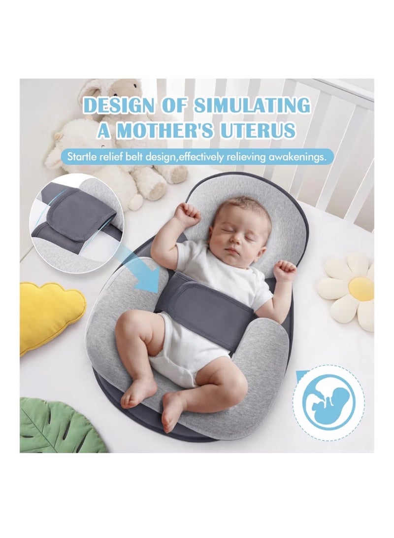 SKY-TOUCH Newborn Feeding Pillow Wedge - 15° Anti-Spit Up & Nursing Support Pillow, Baby Breastfeeding Pillow for Reflux, Soft & Breathable Grey Infant Nursing Cushion - Image 5