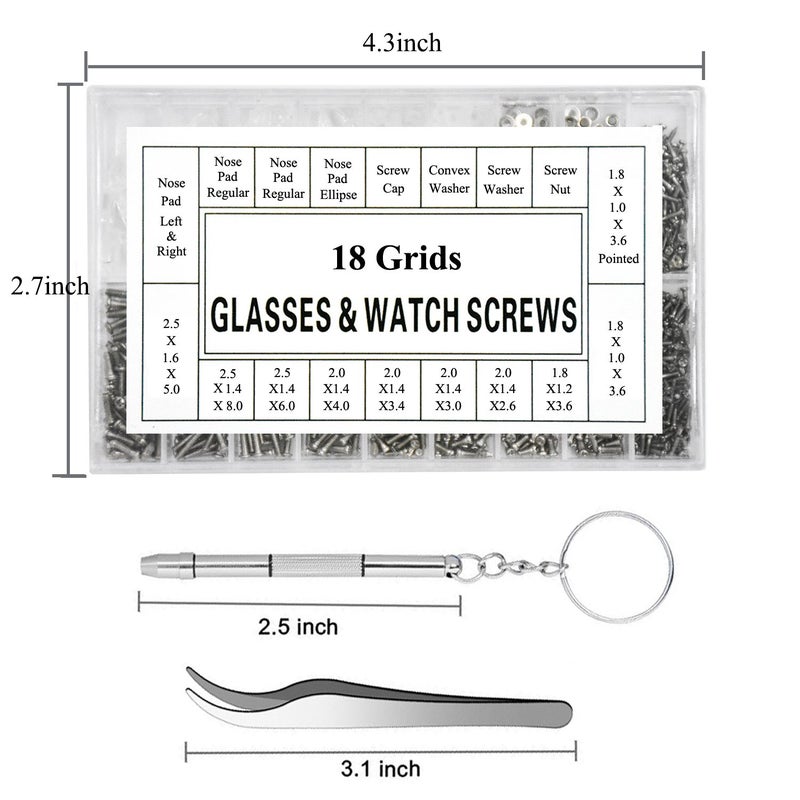 Aluan Diy Crafts 6045 Eyeglass Repair Kit Sunglass Glasses Repair Kit Screw Set, Multicolor  - Image 3