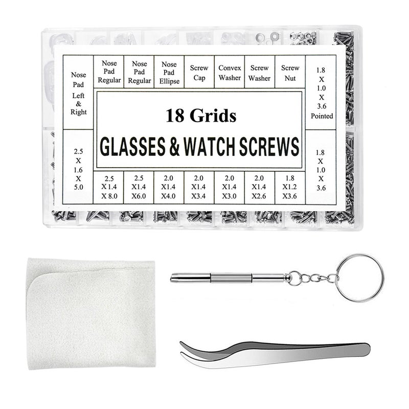 Aluan Diy Crafts 6045 Eyeglass Repair Kit Sunglass Glasses Repair Kit Screw Set, Multicolor  - Image 1