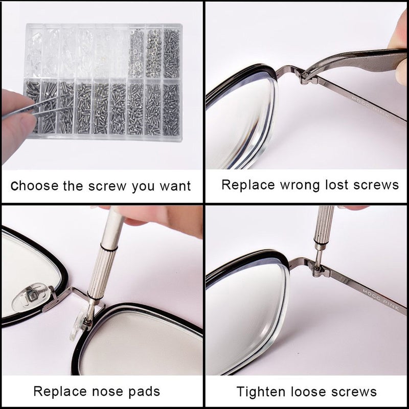 Aluan Diy Crafts 6045 Eyeglass Repair Kit Sunglass Glasses Repair Kit Screw Set, Multicolor  - Image 5