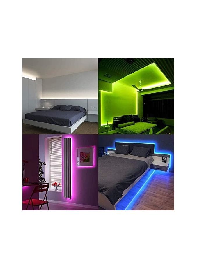 RACO شرائط إضاءة LED RACO RGB 5م، مع محول 3 أمبير IP44 PCB أبيض شريط مرن مع شريط لاصق. مع جهاز تحكم عن بعد. - Image 4