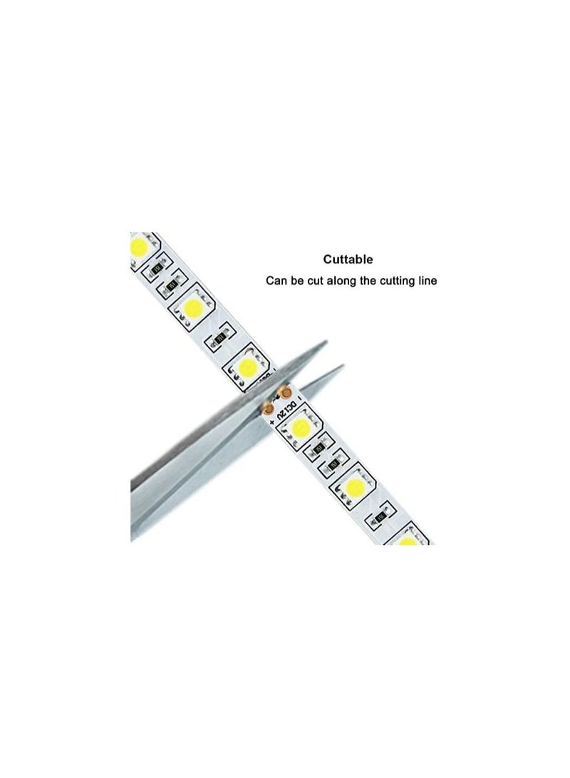 RACO شرائط إضاءة LED RACO RGB 5م، مع محول 3 أمبير IP44 PCB أبيض شريط مرن مع شريط لاصق. مع جهاز تحكم عن بعد. - Image 5