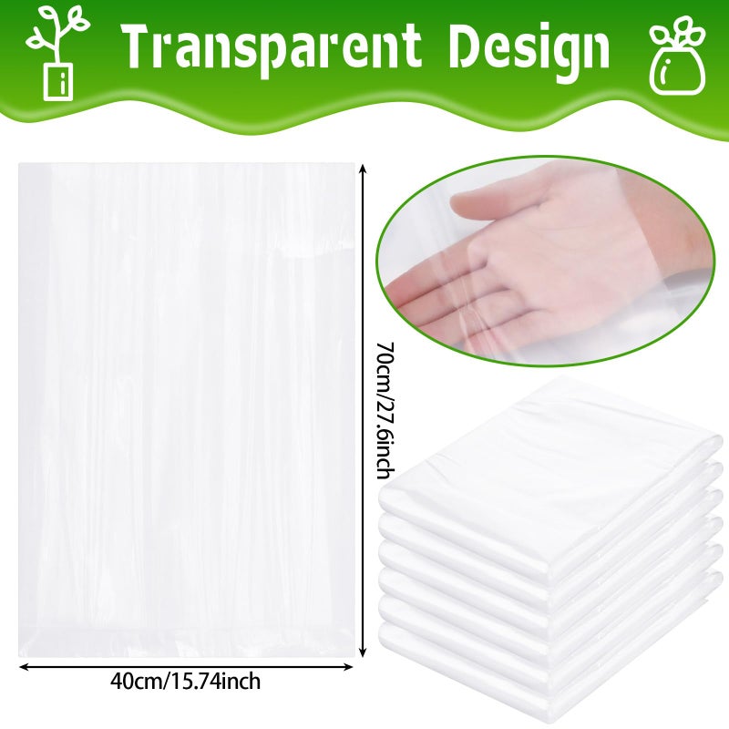 Perthlin 6 Pcs Winter Plant Covers Freeze Protection Small Plastic Clear Film Cover Shelter Bags Waterproof Frost Cloth for Outdoor Plants Greenhouse Garden Rain Frost Protection(15.7 x 27.6 Inch) - Image 3