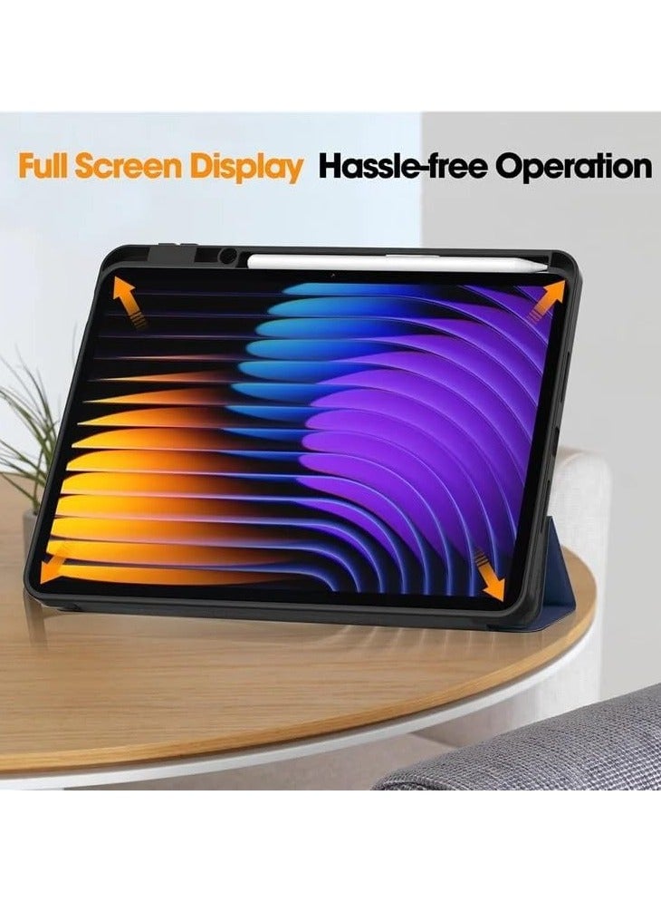 Case for Xiaomi Pad 7 Pro/ Pad 7 Cover with Tempered Glass Screen Protector Tri-Fold Smart Tablet Slim Case Multi- Viewing Angles Stand Folio Cover with Auto Wake for Mi pad 7 / Pad 7 Pro - Image 4