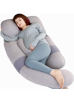 Generic Moro Moro 3 60 Inch Pregnancy Pillow, Detachable Maternity Body Pillow, Large U Shaped Sleeping Pillow For Pregnant Women With Removable Cover (Grey-Jersey)  - Image 1