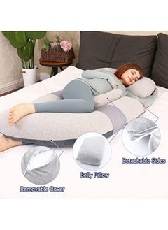 Generic Moro Moro 3 60 Inch Pregnancy Pillow, Detachable Maternity Body Pillow, Large U Shaped Sleeping Pillow For Pregnant Women With Removable Cover (Grey-Jersey)  - Image 3