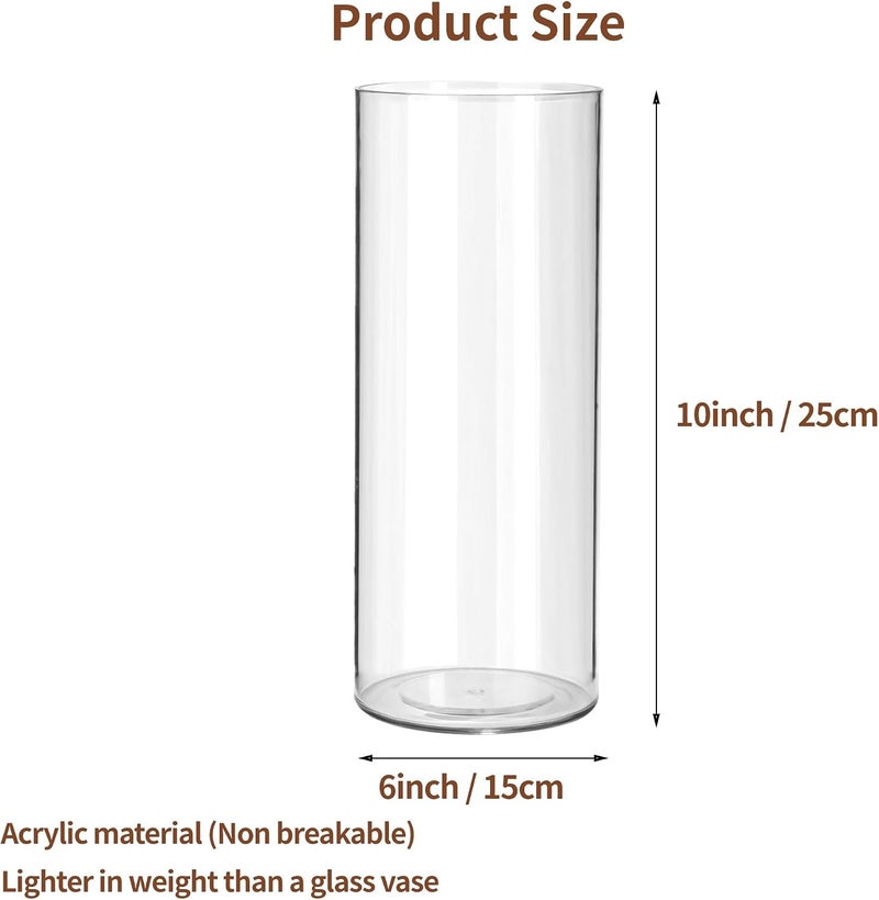 Guluto Unbreakable Transparent Flower Base, Acrylic, Stylish, Elegant, Large, Interior Vase, Hydroponic, Flower Arrangement, Artificial Flowers, Suitable for Living Room, Bedroom, Office Decoration - Image 4