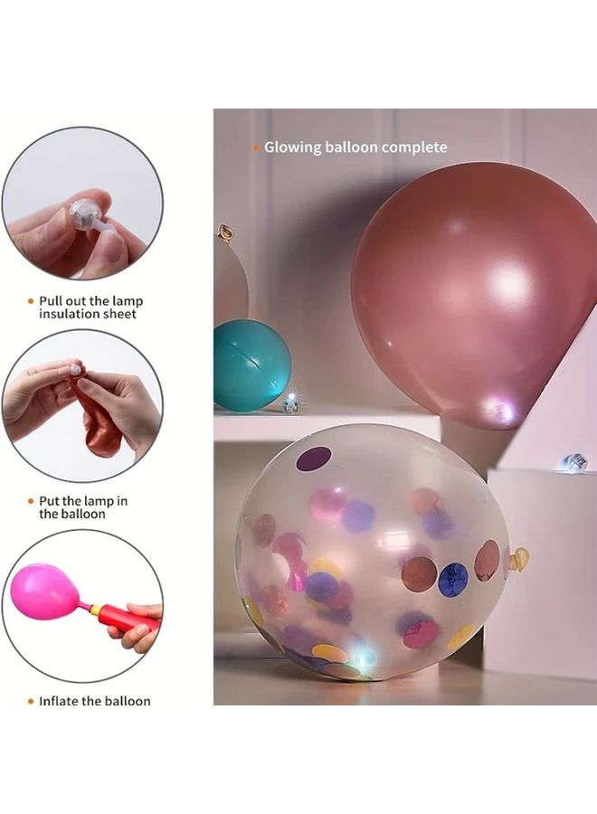 White Light LED Balloon Lights 50 Packs Battery Powered Mini Party Wedding Decorations - Image 5