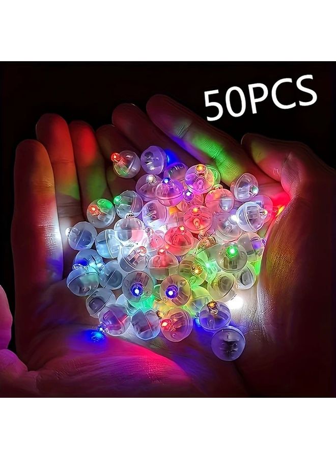 White Light LED Balloon Lights 50 Packs Battery Powered Mini Party Wedding Decorations - Image 1