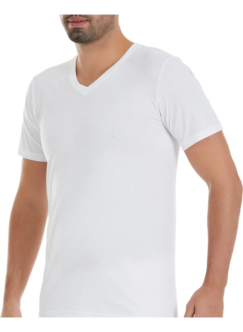 Yıldız Çamaşır Yıldız Laundry 100% Cotton V Neck Men's Undershirt White