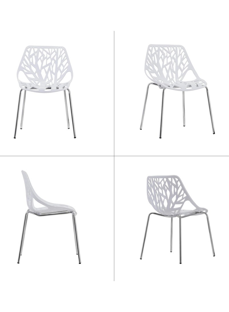 UNIVERSAL Dining chair with metal legs Set of 4 Mid-century Modern Dining chair Ergonomically for Restaurant Dining room Bedroom Living room Office Balcony 55 * 55 * 80CM - Image 2