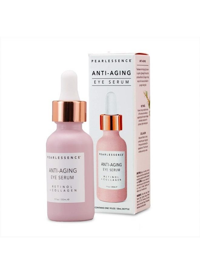 Pearlessence Pearlesssence Anti-Aging Eye Serum (Retinol + Collagen) - Helps Reduce Fine Lines & Wrinkles | Gentle & Lightweight Formula | Plumps & Tightens | Made in USA & Free (1oz)  - Image 2