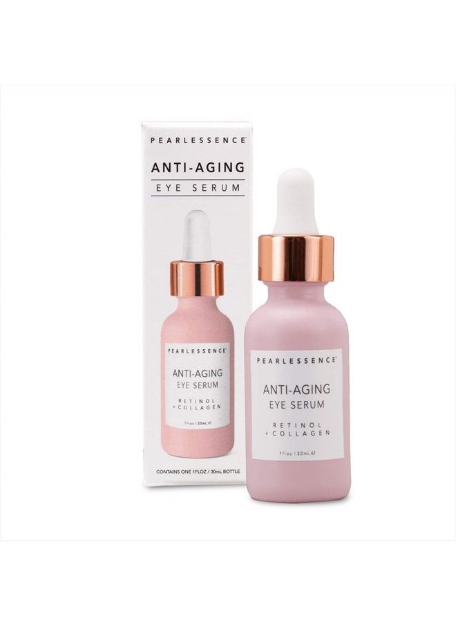 Pearlessence Pearlesssence Anti-Aging Eye Serum (Retinol + Collagen) - Helps Reduce Fine Lines & Wrinkles | Gentle & Lightweight Formula | Plumps & Tightens | Made in USA & Free (1oz)  - Image 1