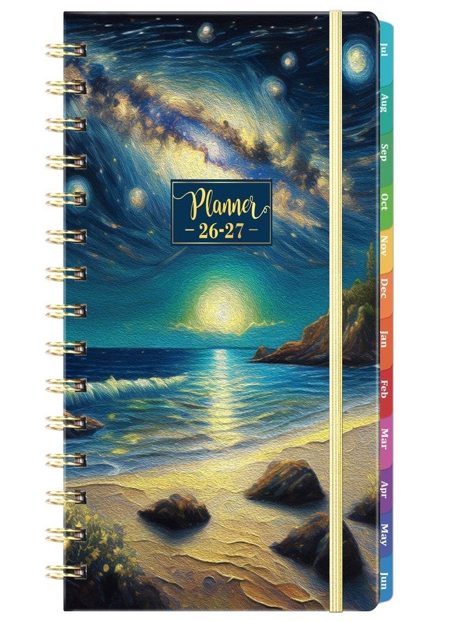 Pinchoco Planner 2026-2027 - Academic Planner 2026-2027, July 2026 - June 2027, 8.4" x 6.3", 26-27 Planner Weekly and Monthly, 26-27 Calendar Planners with Colorful Tabs, Pocket, Hardcover - Dreaming Sea - Image 1