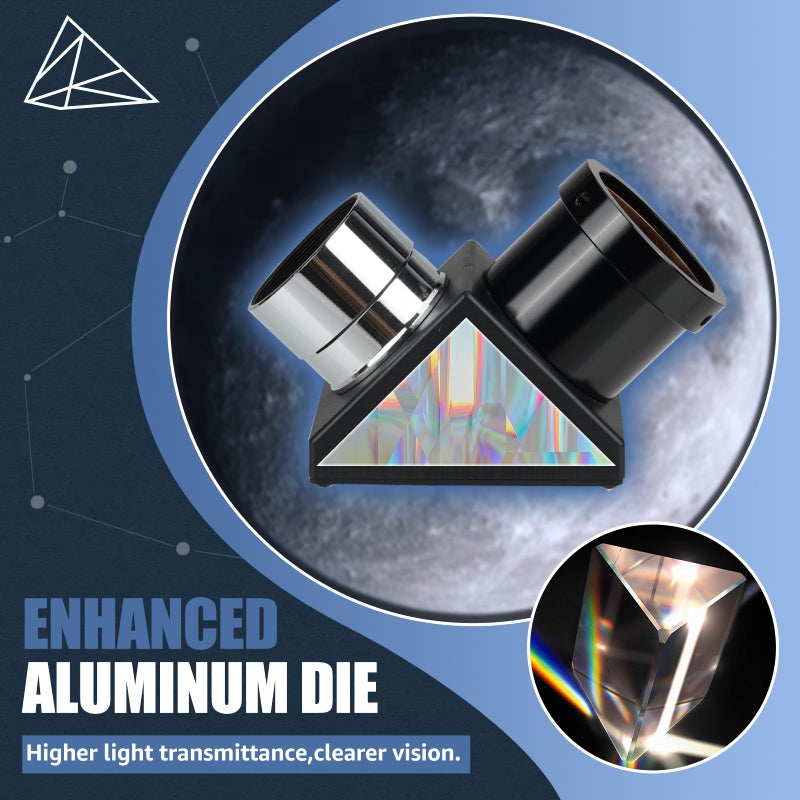 SVBONY SVBONY SV221 90 Degree Diagonal Mirror, Telescope Diagonal 1.25 inches with Brass Compression Rings, Telescope Accessory for Refractor Telescope - Image 2