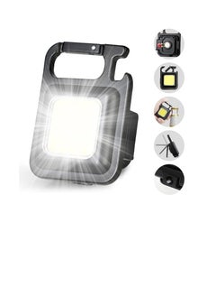 COB LED Handheld Flashlight 1000 Lumens High Brightness Portable USB Rechargeable Flashlight 3 Lighting Modes with Foldable Bracket Bottle Opener for Fishing Camping Square Design