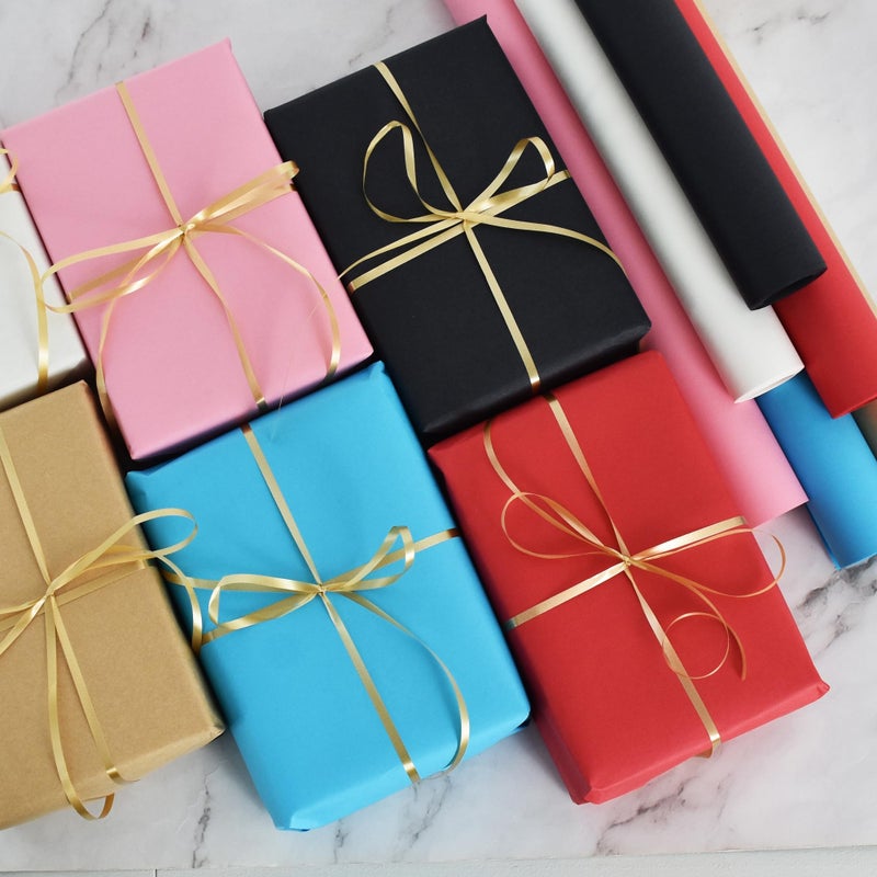 BEISHIDA Red Gift Wrapping Paper Roll, 15in X 32ft Kraft Bulletin Board Paper Gift Wrap for Christmas Mother's Day Valentine's Day Graduation, Flower Wrap - Image 3