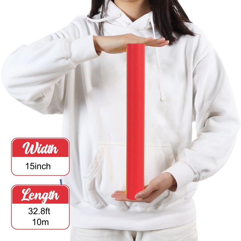 BEISHIDA Red Gift Wrapping Paper Roll, 15in X 32ft Kraft Bulletin Board Paper Gift Wrap for Christmas Mother's Day Valentine's Day Graduation, Flower Wrap - Image 4