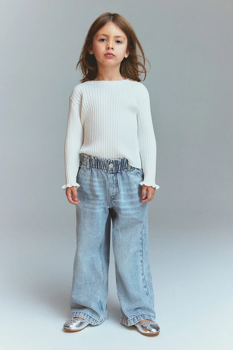 H&M Wide leg paper bag jeans