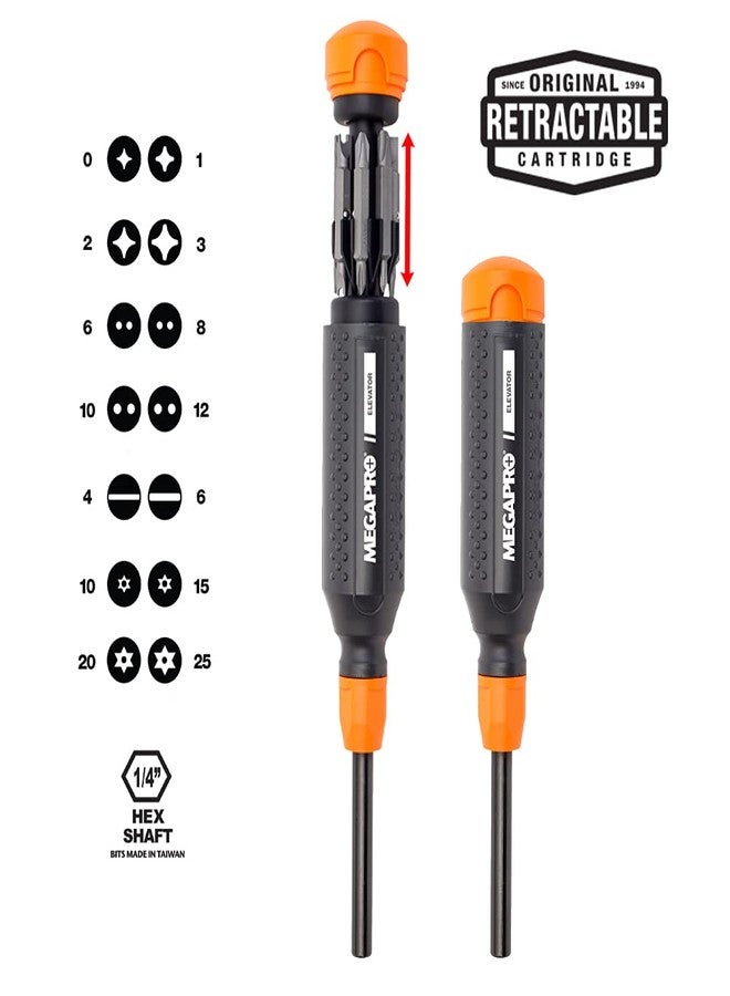 Megapro 151ELEV-CH/OR Alloy Steel Hex Elevator Multi Bit 15 in 1 Screwdriver, 1-1/4" Hex Nut, 8-1/2" Length - Image 2