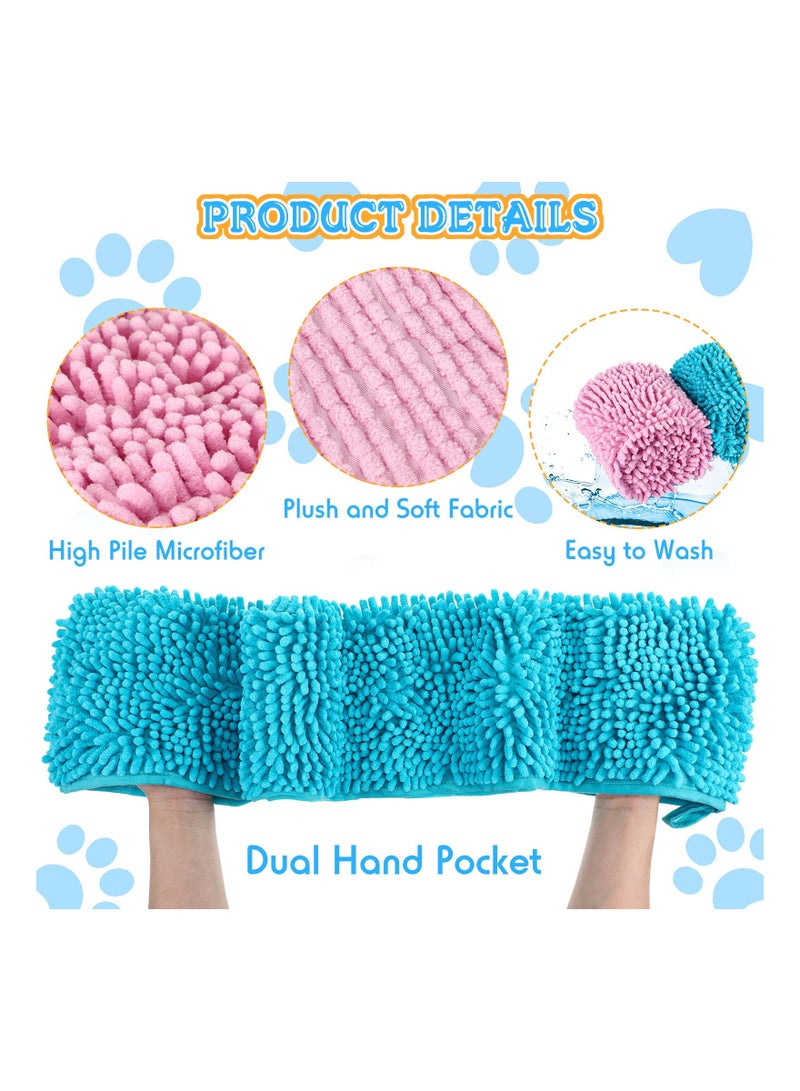 SYOSI 4 Pcs Dog Towel for Drying Microfiber Pet Grooming Extra Large Absorbent Soft Shammy Bath Cats 31.5 x 14 Inch - Image 5