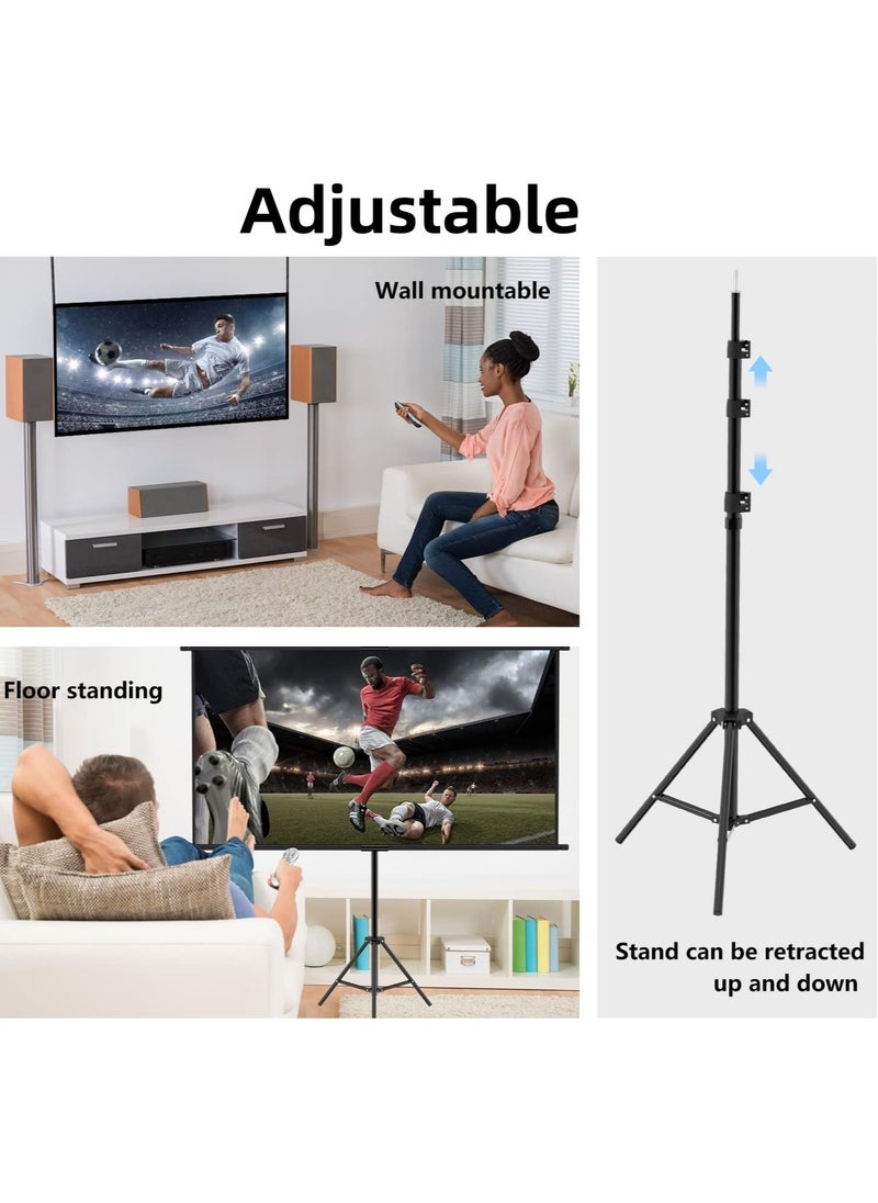 FlashHawk - 2-in-1 100 inch 16:9 Portable Foldable Projection Screen, Soft Curtain,  with Tripod Stand and Carrying Bag, for Indoor/Outdoor/Home Theater/Backyard Cinema/Travel - Image 1