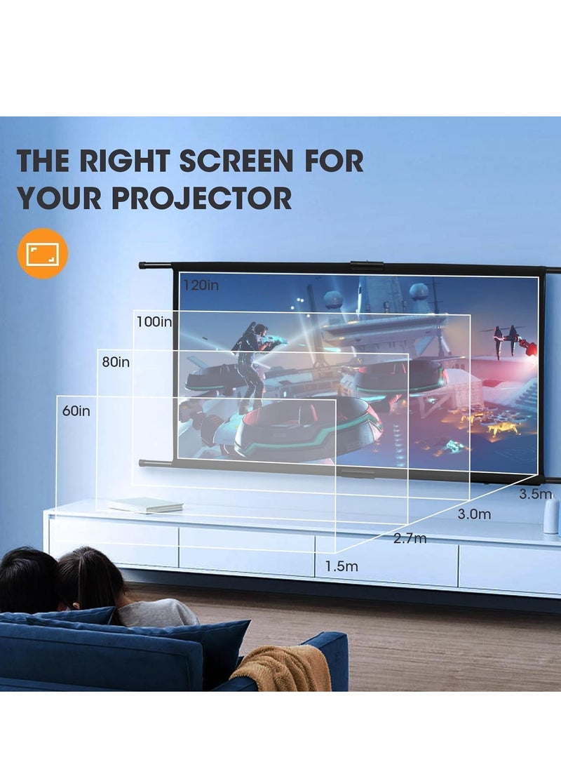 FlashHawk - 2-in-1 100 inch 16:9 Portable Foldable Projection Screen, Soft Curtain,  with Tripod Stand and Carrying Bag, for Indoor/Outdoor/Home Theater/Backyard Cinema/Travel - Image 1