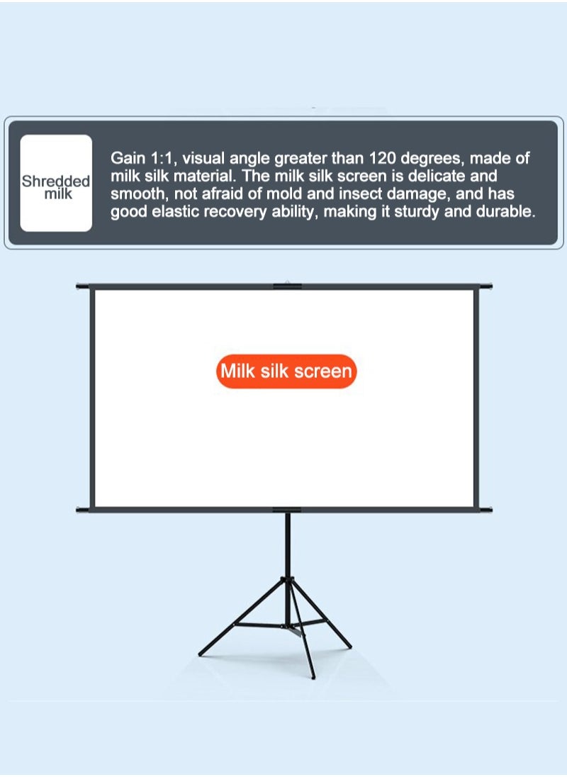 FlashHawk - 2-in-1 100 inch 16:9 Portable Foldable Projection Screen, Soft Curtain,  with Tripod Stand and Carrying Bag, for Indoor/Outdoor/Home Theater/Backyard Cinema/Travel - Image 1
